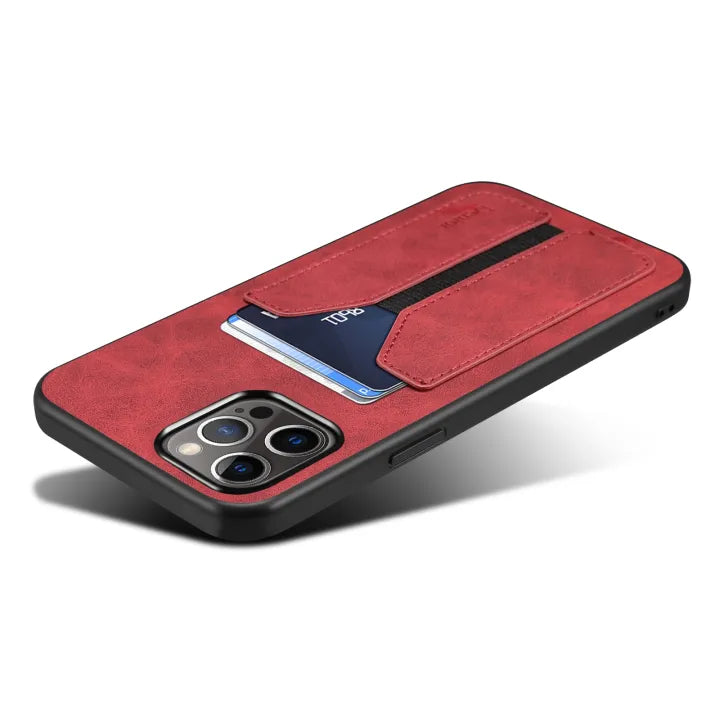 LUX Faux Leather Wallet Case - Red